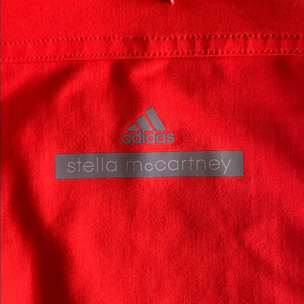 Adidas by Stella McCartney Red Activewear Top Logo Size M Orange Red Workout